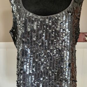 Glamorous Sequin Tank Top - Silver